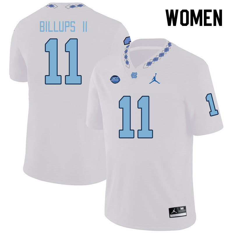 Women #11 Paul Billups II North Carolina Tar Heels College Football Jerseys Stitched-White